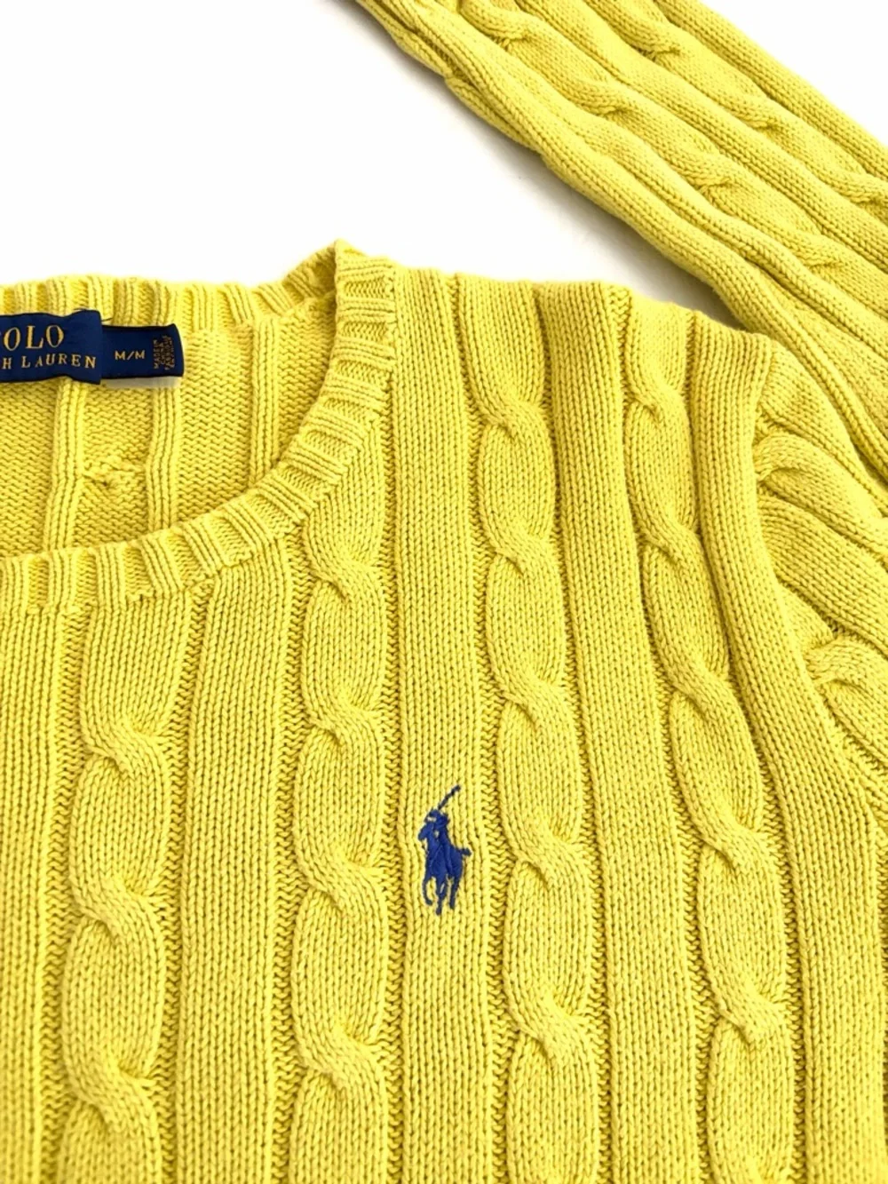 Polo Ralph Lauren Women’s Knit Sweater Yellow Crewneck size Medium - Picture 7 of 12